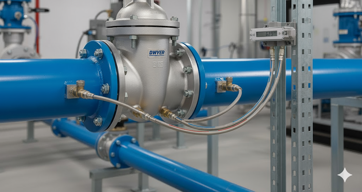 629C lắp đo chênh áp cho đường ống đi qua van